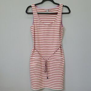 Boden Dress Womens 6L Striped Belted All Cotton Tank with Pockets